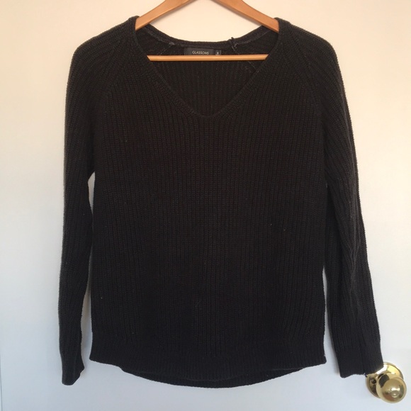 Glassons black knit v-neck sweater - Picture 2 of 3
